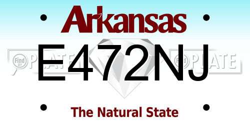 E472NJ Arkansas License Plate