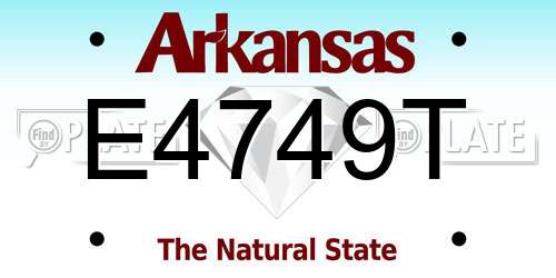 E4749T Arkansas License Plate