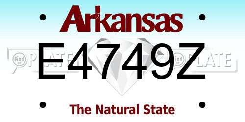 E4749Z Arkansas License Plate