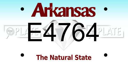 E4764 Arkansas License Plate