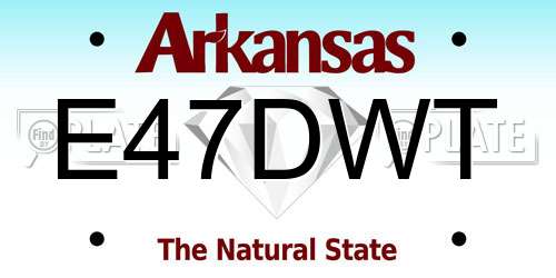 E47DWT Arkansas License Plate