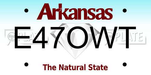 E47OWT Arkansas License Plate