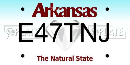E47TNJ Arkansas License Plate