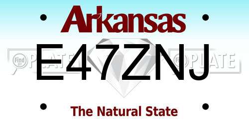 E47ZNJ Arkansas License Plate
