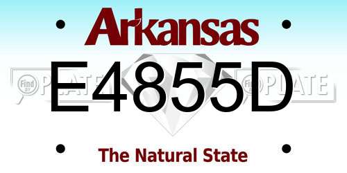 E4855D Arkansas License Plate