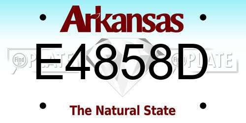 E4858D Arkansas License Plate