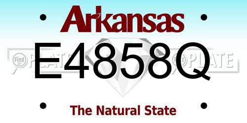 E4858Q Arkansas License Plate