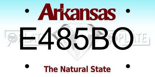 E485BO Arkansas License Plate