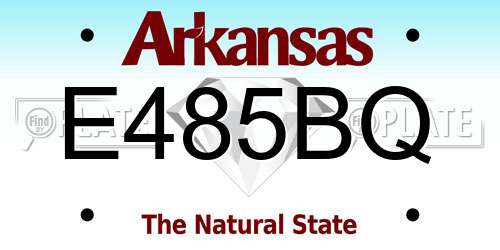 E485BQ Arkansas License Plate