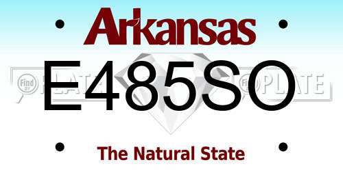 E485SO Arkansas License Plate