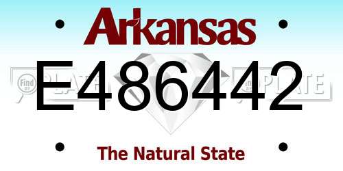 E486442 Arkansas License Plate