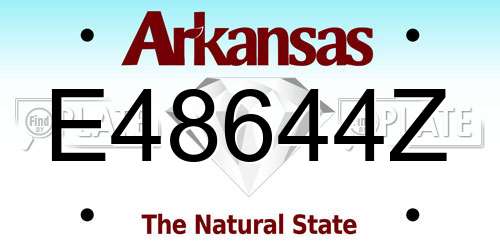 E48644Z Arkansas License Plate