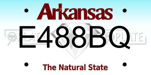 E488BQ Arkansas License Plate