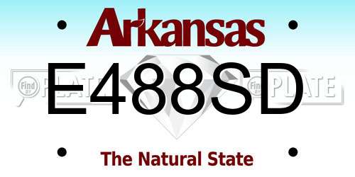 E488SD Arkansas License Plate