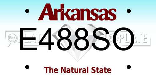 E488SO Arkansas License Plate