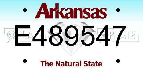 E489547 Arkansas License Plate