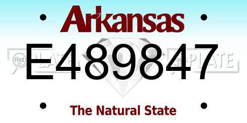E489847 Arkansas License Plate