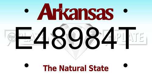 E48984T Arkansas License Plate