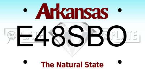 E48SBO Arkansas License Plate