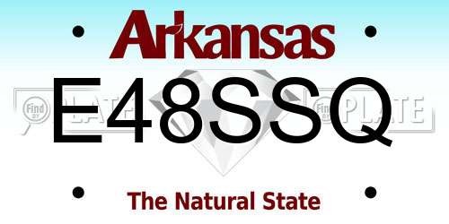 E48SSQ Arkansas License Plate