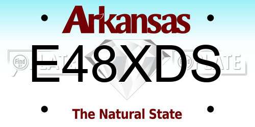 E48XDS Arkansas License Plate