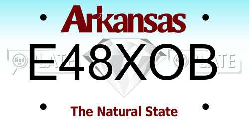 E48XOB Arkansas License Plate