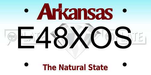 E48XOS Arkansas License Plate