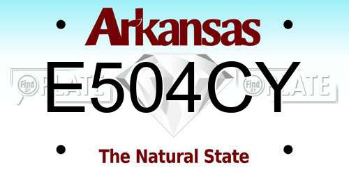 E504CY Arkansas License Plate