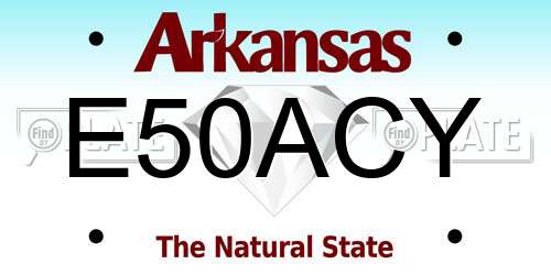 E50ACY Arkansas License Plate