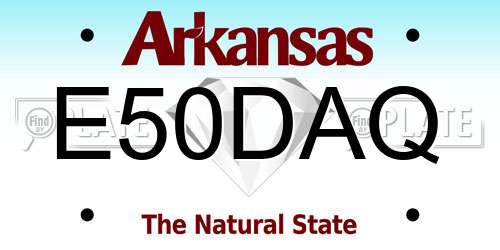 E50DAQ Arkansas License Plate