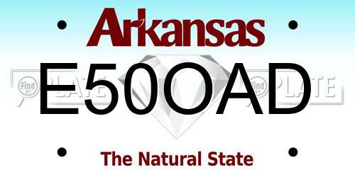 E50OAD Arkansas License Plate