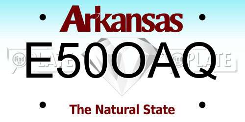 E50OAQ Arkansas License Plate