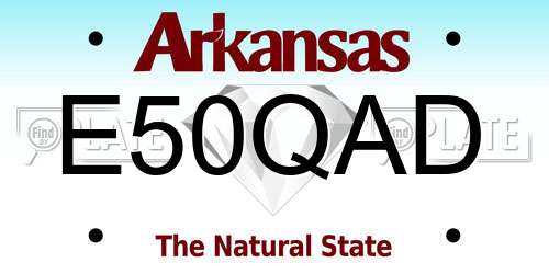 E50QAD Arkansas License Plate