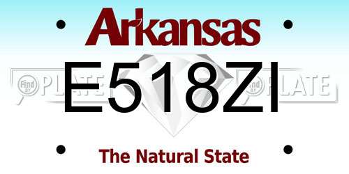 E518ZI Arkansas License Plate
