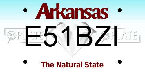 E51BZI Arkansas License Plate