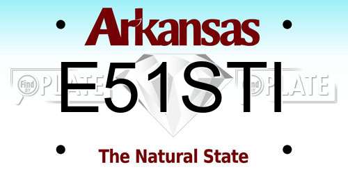 E51STI Arkansas License Plate