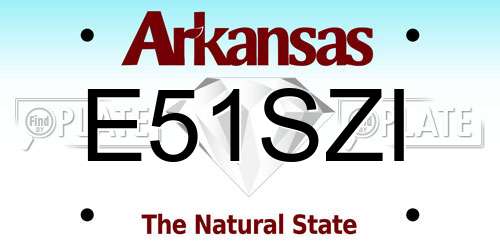 E51SZI Arkansas License Plate