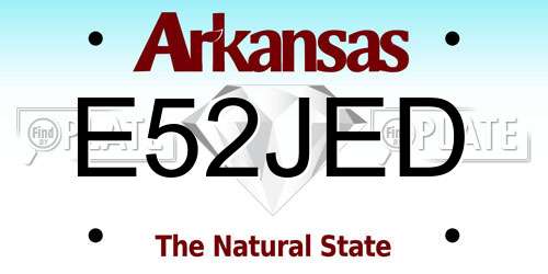 E52JED Arkansas License Plate