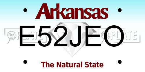 E52JEO Arkansas License Plate