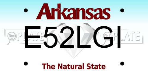 E52LGI Arkansas License Plate