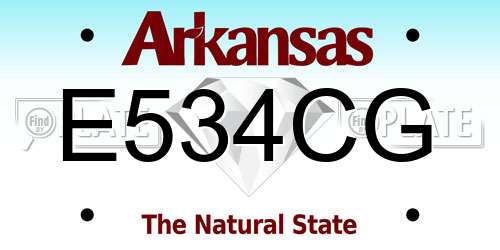 E534CG Arkansas License Plate