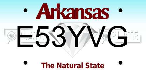 E53YVG Arkansas License Plate