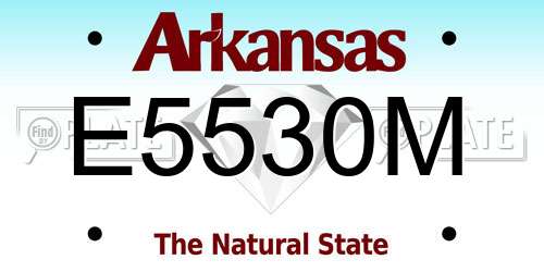 E5530M Arkansas License Plate