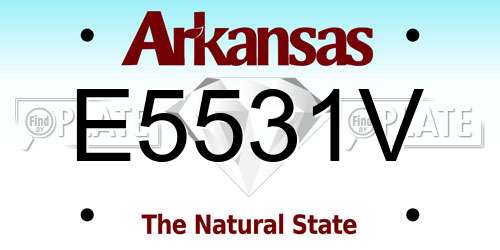 E5531V Arkansas License Plate