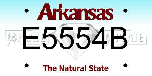 E5554B Arkansas License Plate
