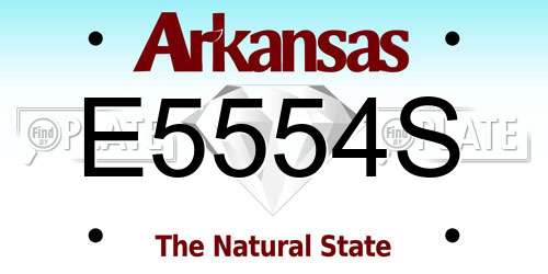 E5554S Arkansas License Plate