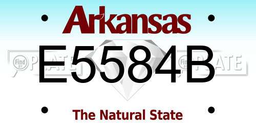 E5584B Arkansas License Plate