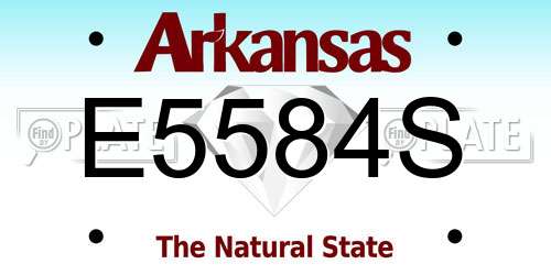 E5584S Arkansas License Plate