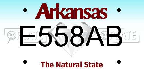 E558AB Arkansas License Plate