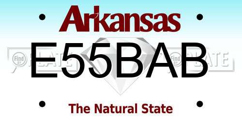 E55BAB Arkansas License Plate